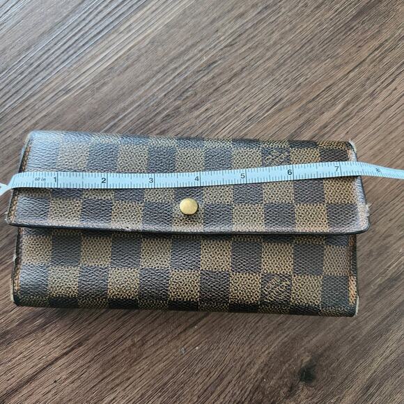 Authentic Louis Vuitton Vintage Long Wallet In Damier Ebene Luxury Designer - Picture 15 of 16